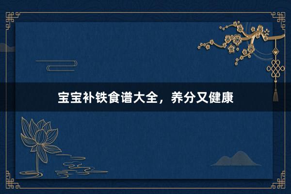 宝宝补铁食谱大全，养分又健康